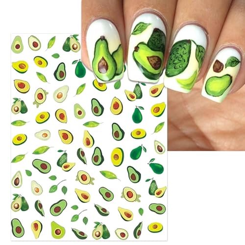9 Sheets Fruit Nail Art Stickers – Colorful Red Yellow Orange Fruit Collection