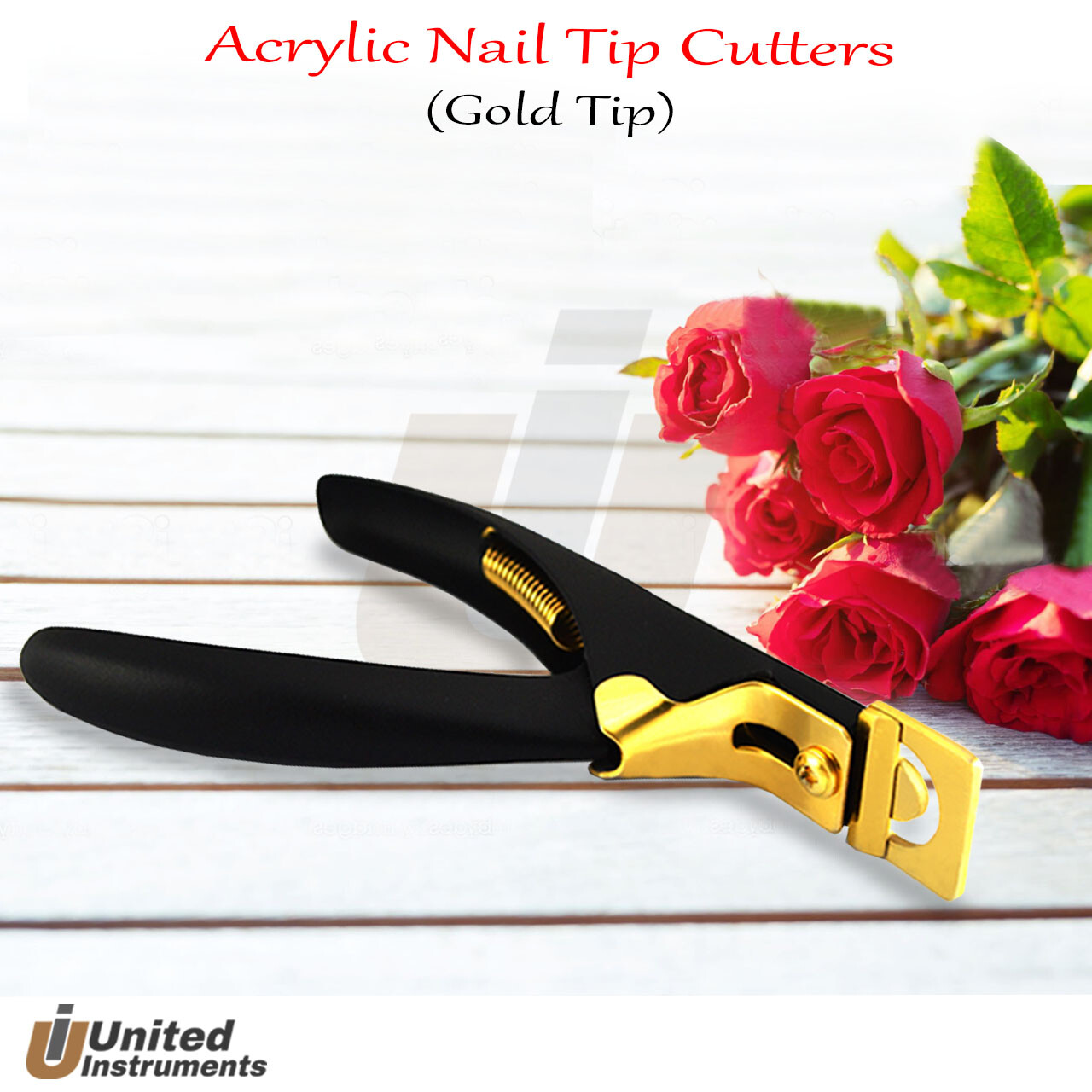 Beautician Manicure Acrylic Nail Cutter Gold Tip False Fake Nail Art Clipper