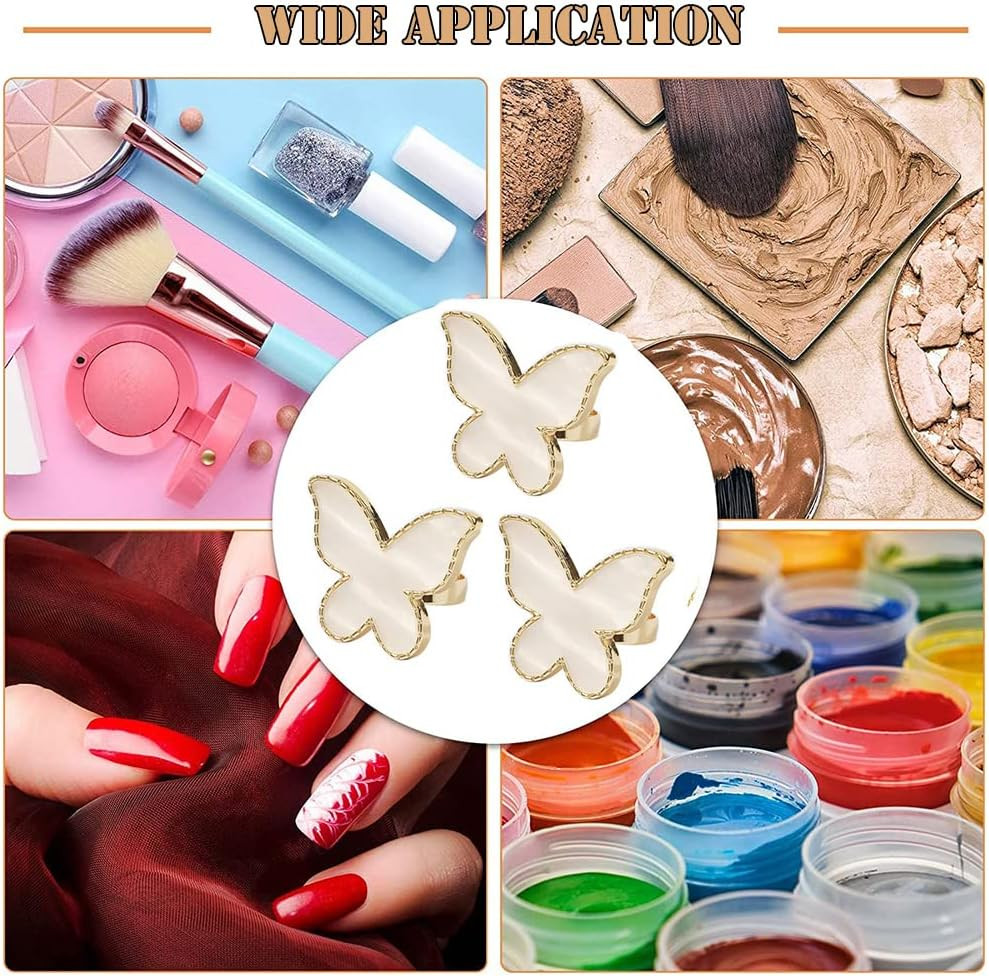 2 Pcs Butterfly Nail Art Resin Palette, Ring Gel Polishing Mixing Tray