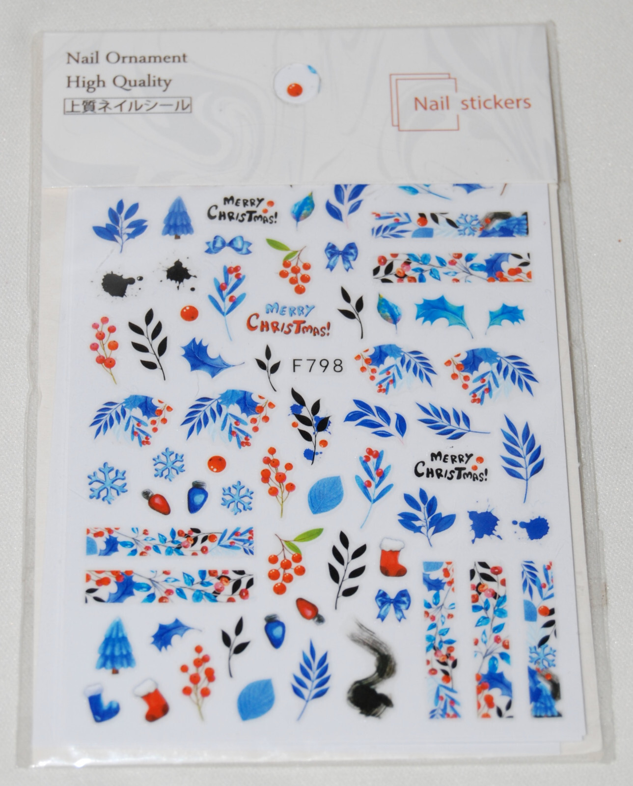 New Christmas Winter-Themed Multicolor Nail Stickers Set of 5 Different Sheets