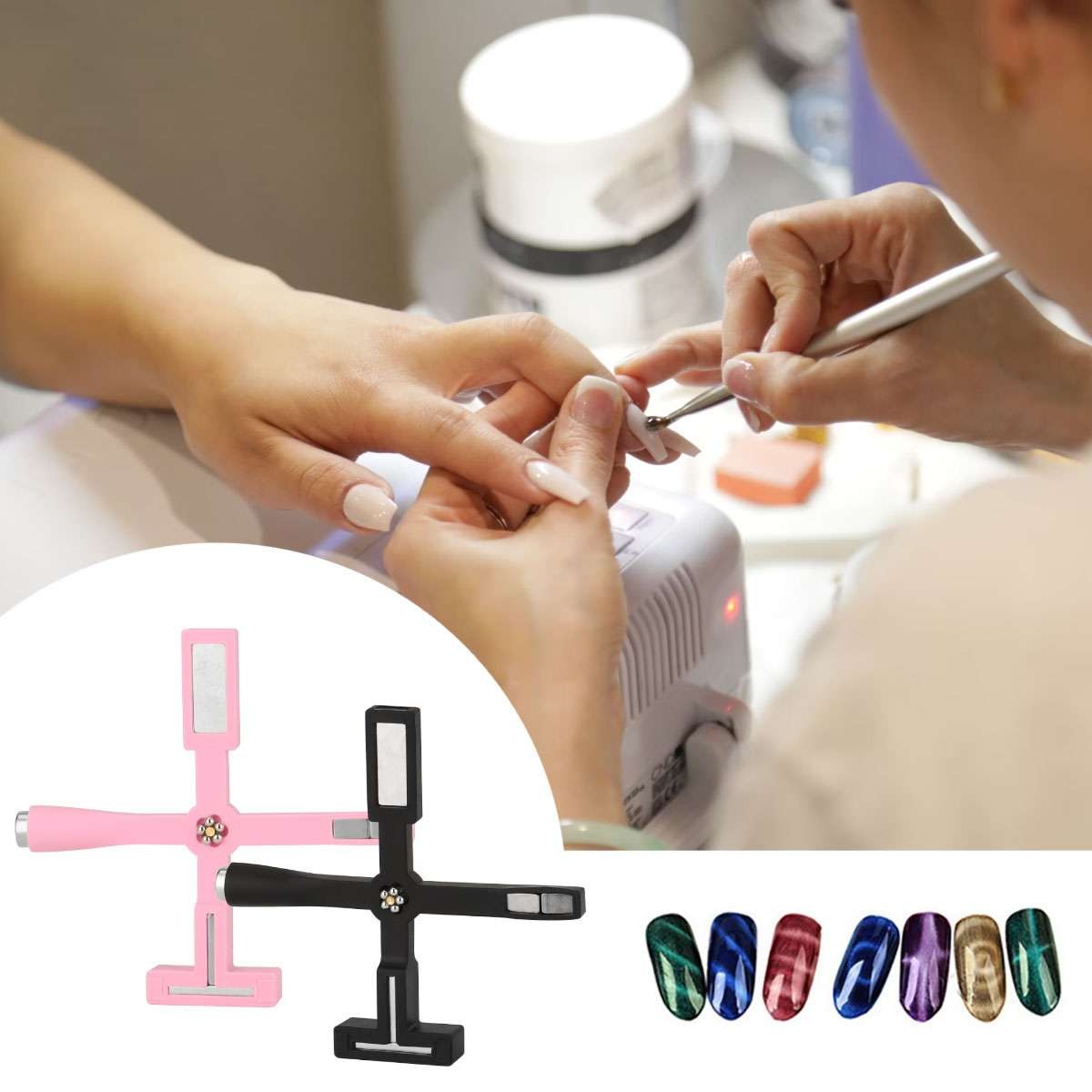 Nail Art Magnet Cross Shaped Nail Polish Magnet 5-in-1 Magnetic Polish for DIY