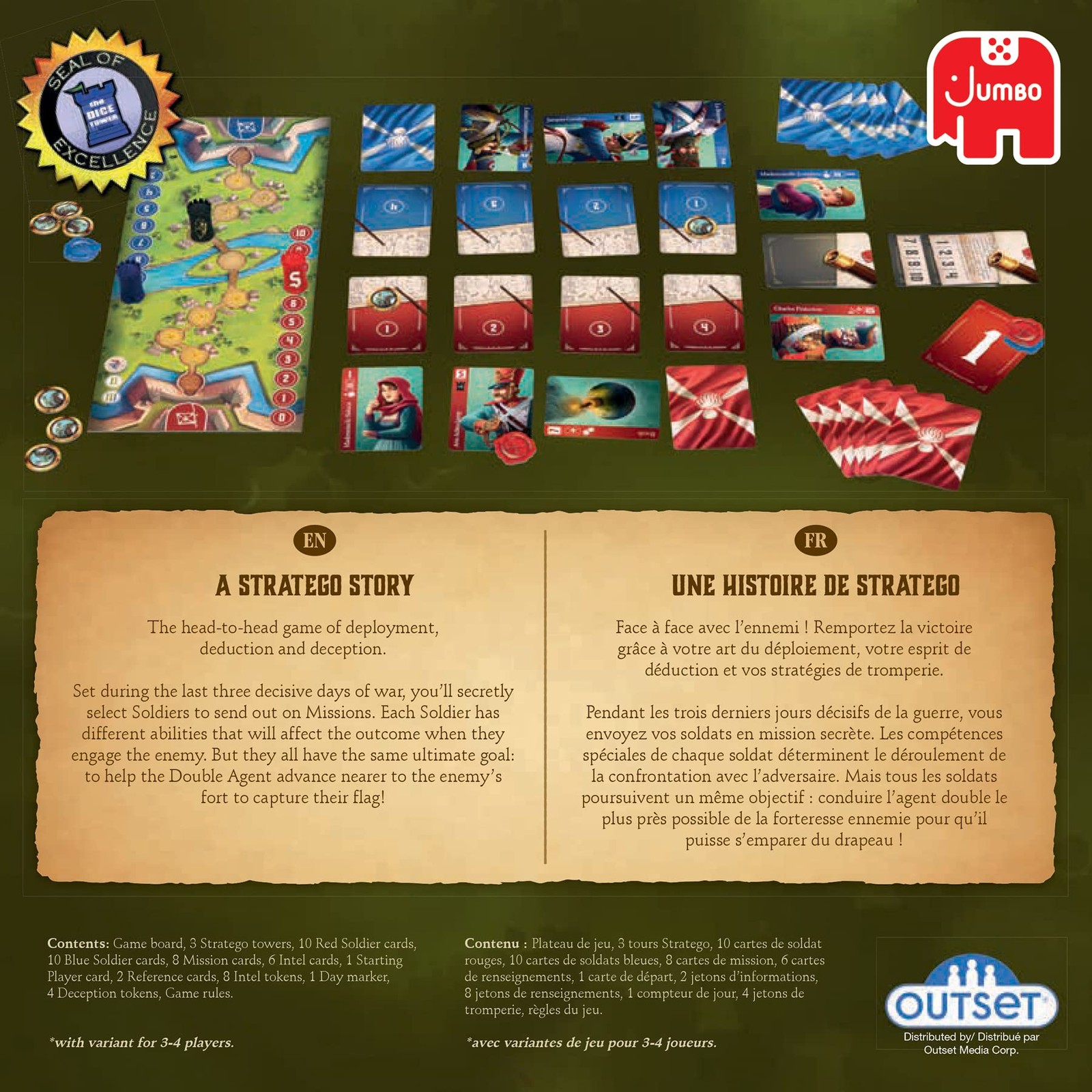 Jumbo Spies & Lies – A Strategy Story Board Game, Two 8 x 8 x 1.75 inches