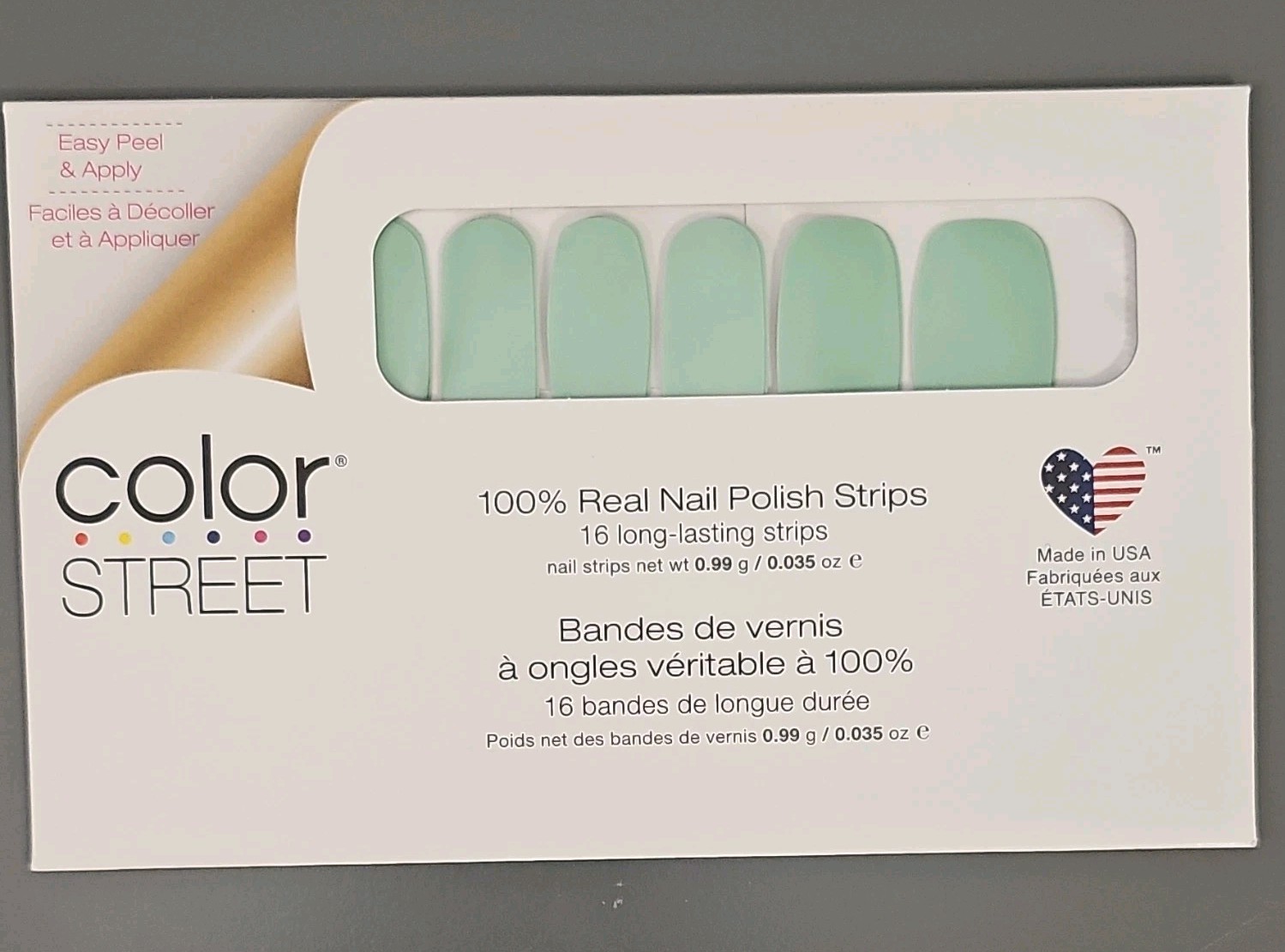 Color Street Oslo and Steady Nail Polish Strips Mint Green