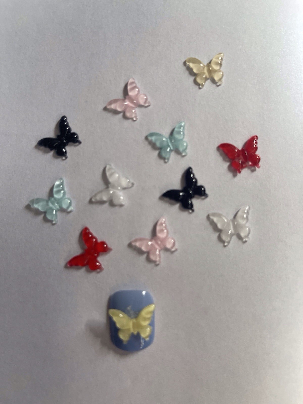 12 PCs Butterfly’s Colorful Kawaii Nail Charms