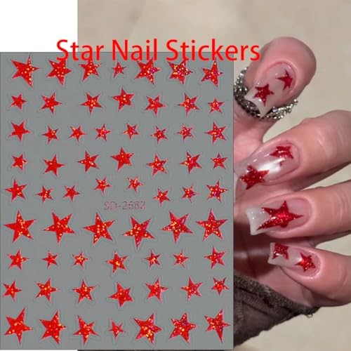 Independence Day Nail Art Stickers 3D Self Adhesive Star Stickers Style 7