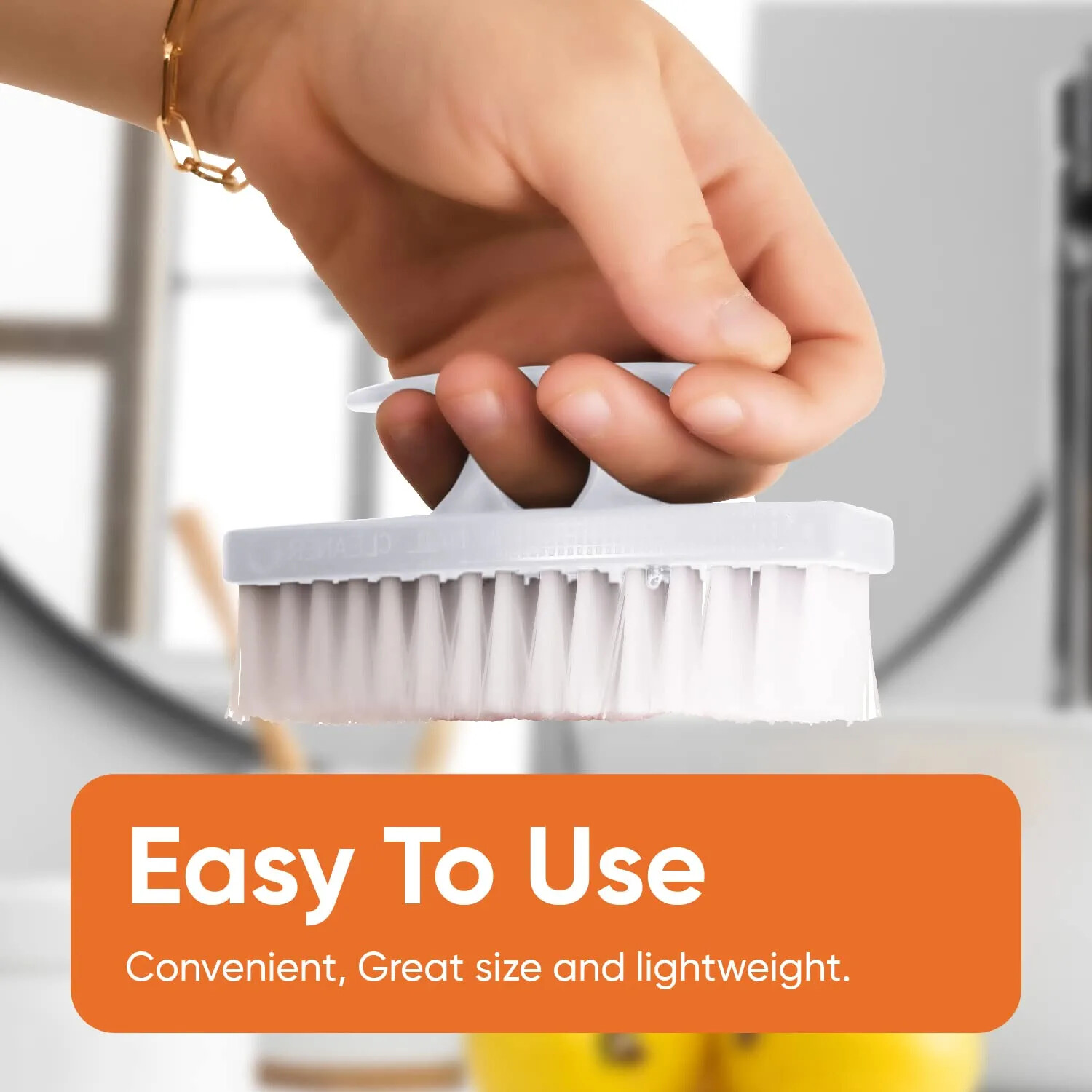 Superio Nail Brush Set 3 Pack Cleaner with Handle Durable Brush Scrubber – White