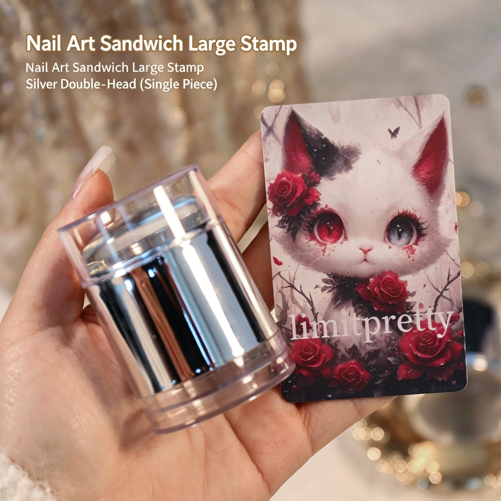 Nail Art French Stamp Silicone Double Head Transfer Stamper Transparent Printing