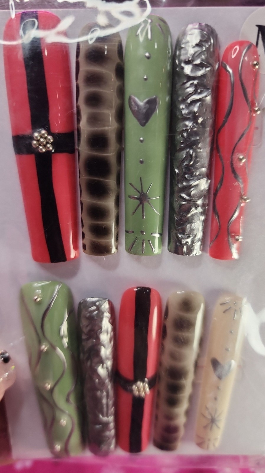 Medium Size Super Long Y2K Chrome Press-on Nail Set