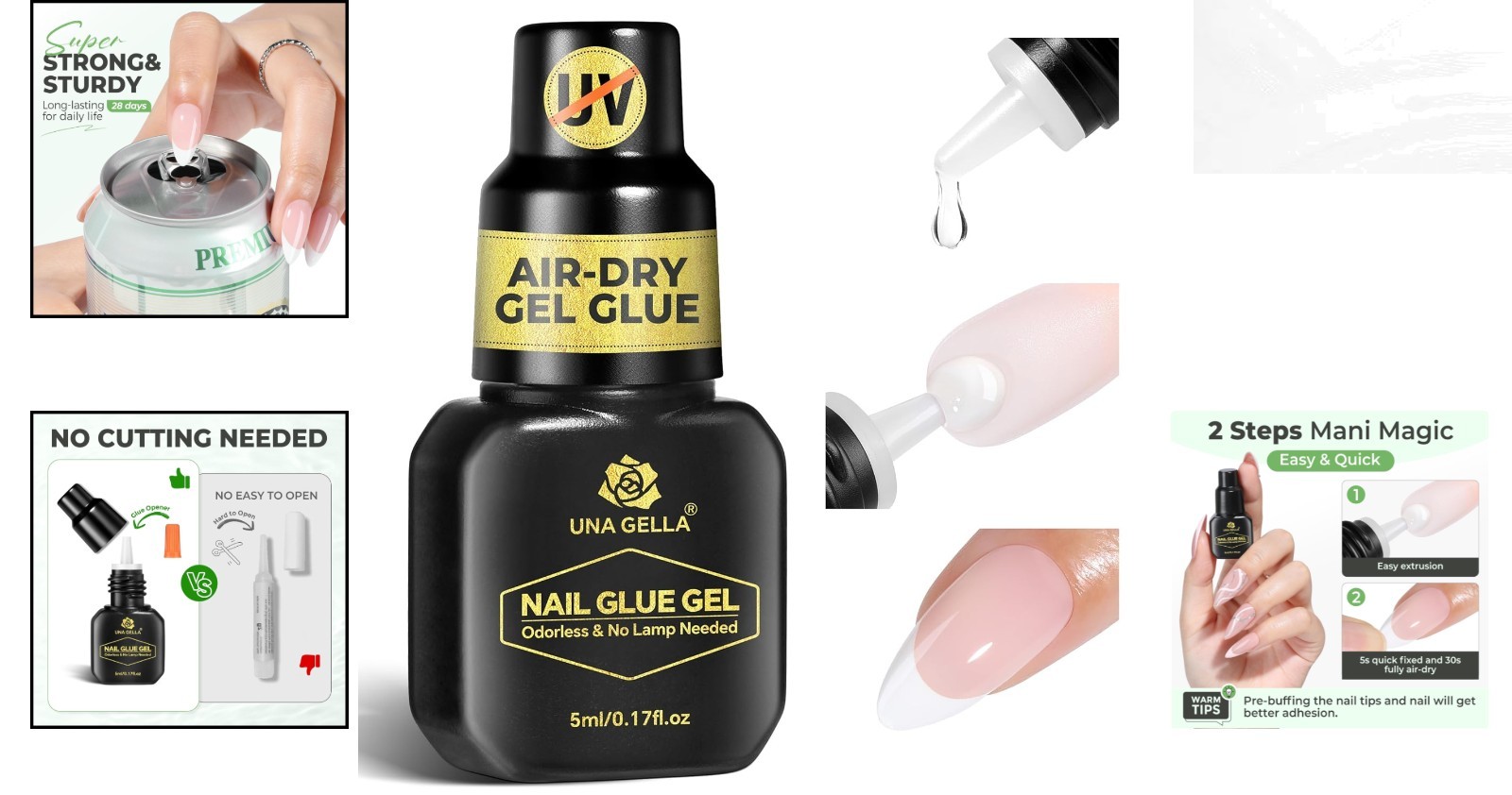 Travel-Size Nail Gel Adhesive for Press On & Acrylic Nails – 28 Day Hold