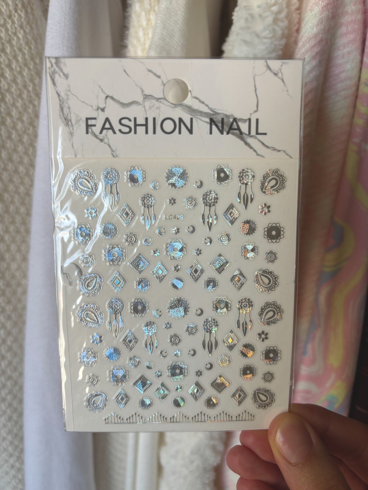 Nail Stickers | 1 Sheet | 3D Silver Tribal/Boho Dreamcatchers