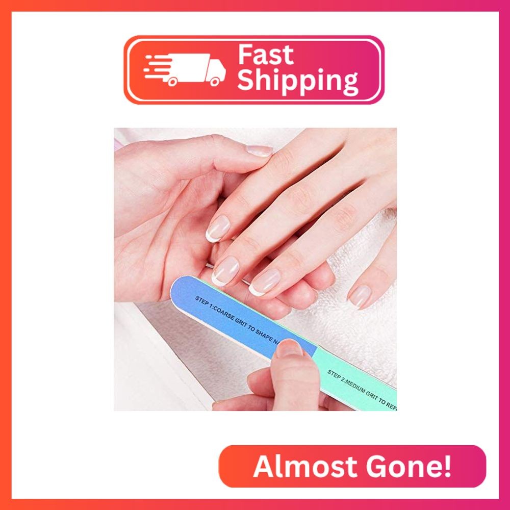 7-Sided Nail File and Buffer Block, 4-in-1 Manicure Tool