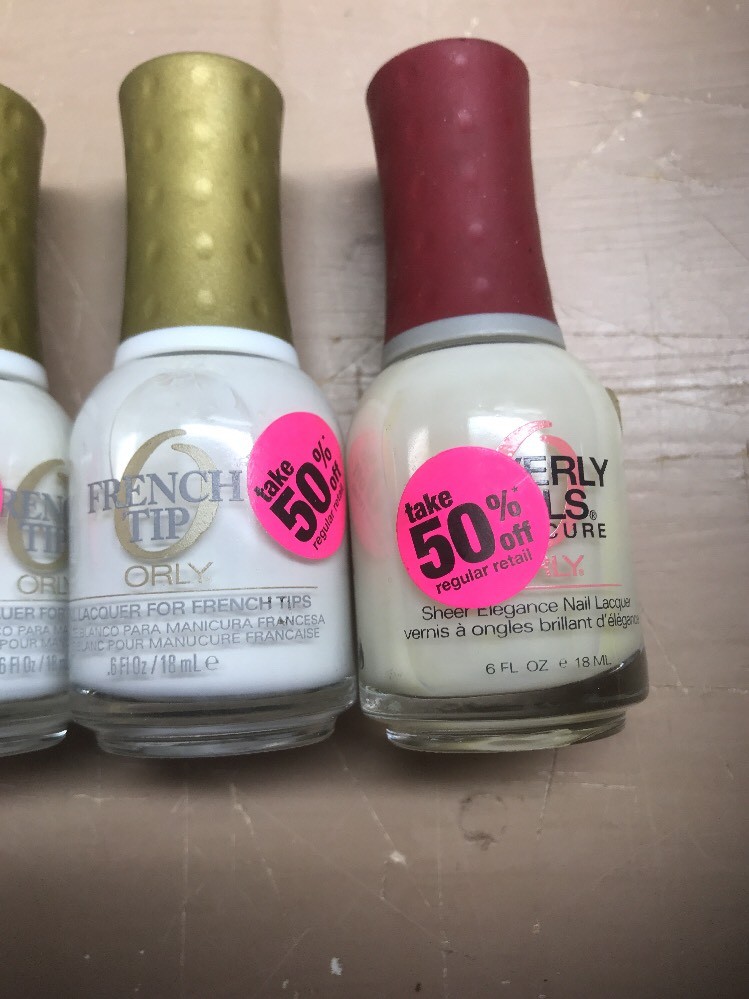 Lot Of 4 ORLY French Tip White Tips Nail Lacquer Polish Color .6oz/18ml 42001