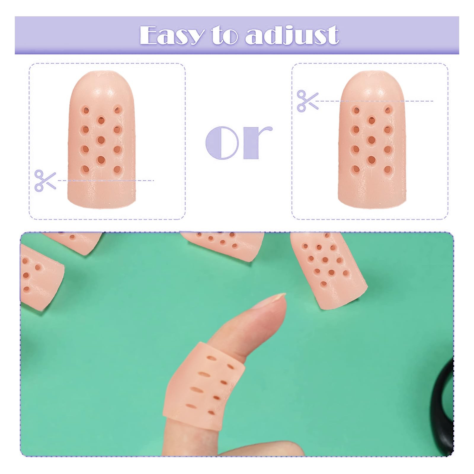 Zxfuture 20 Pack Gel Finger Cots with Air Holes Finger Protection and Healin…