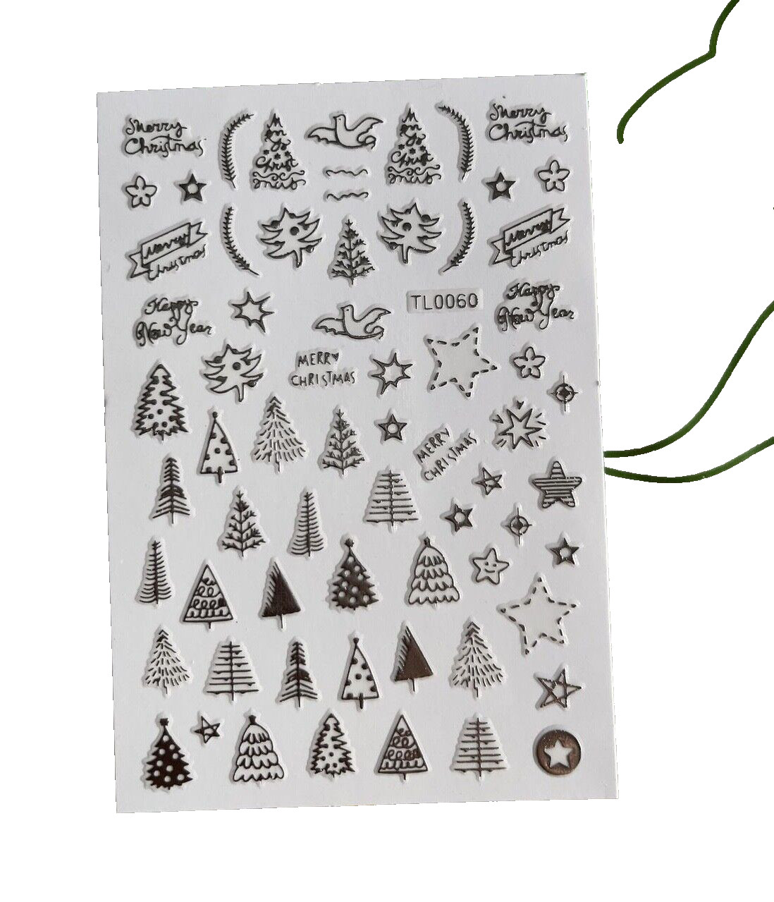 Christmas Nail Stickers TL0060 Silver