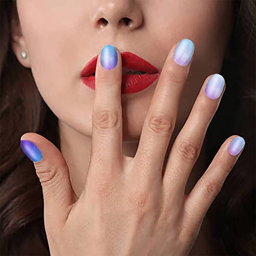12 Sheets Gradient Nail Wraps for Women – Graffiti Stickers, Aurora Full KIT1
