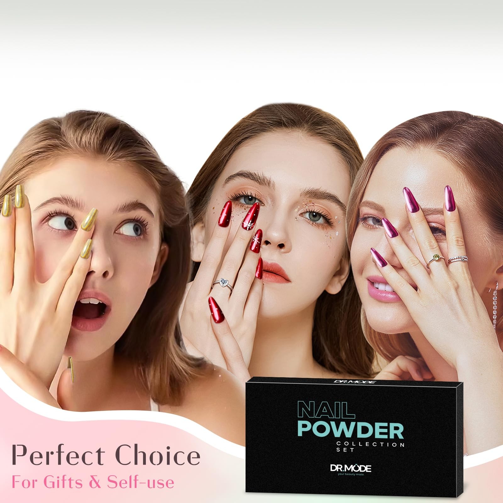 Mirror Chrome Nail Powder Kit, 40 Colors for Nail Art