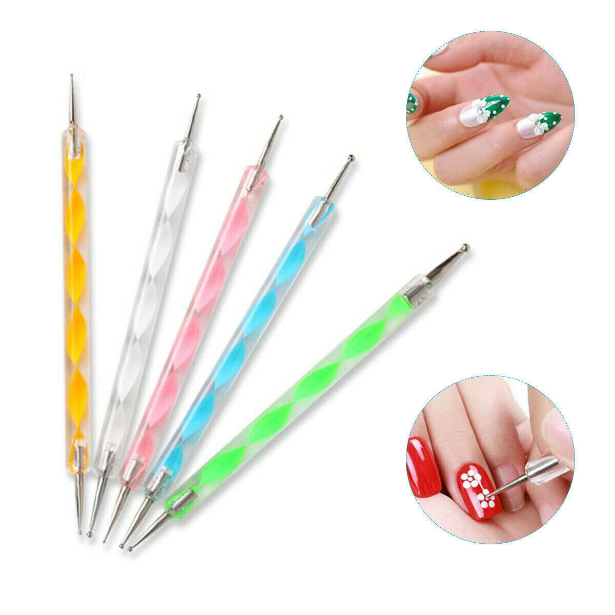 20 Pieces Nail Art Gel Design Pen Painting Polish Brush Dotting Drawing Tool Set