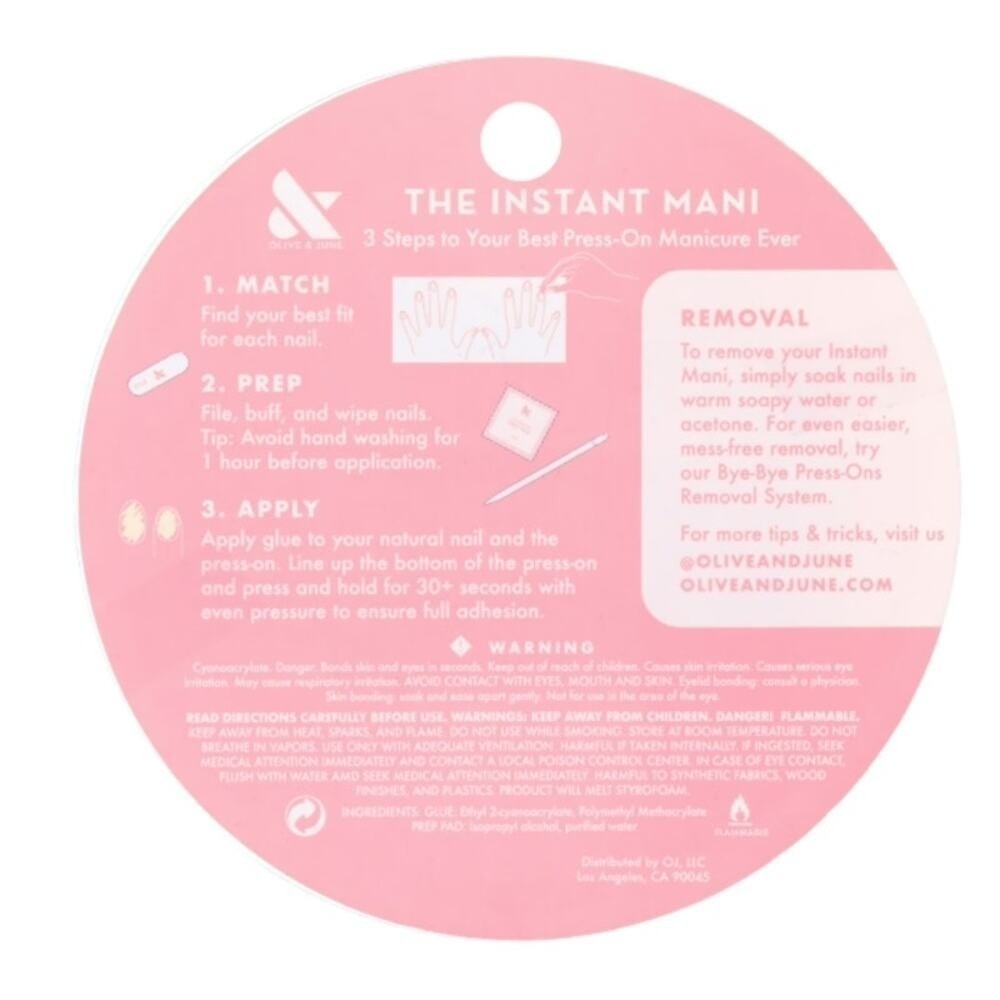 Olive & June Press‑On Nails – Pink Goldfish– Oval-Medium