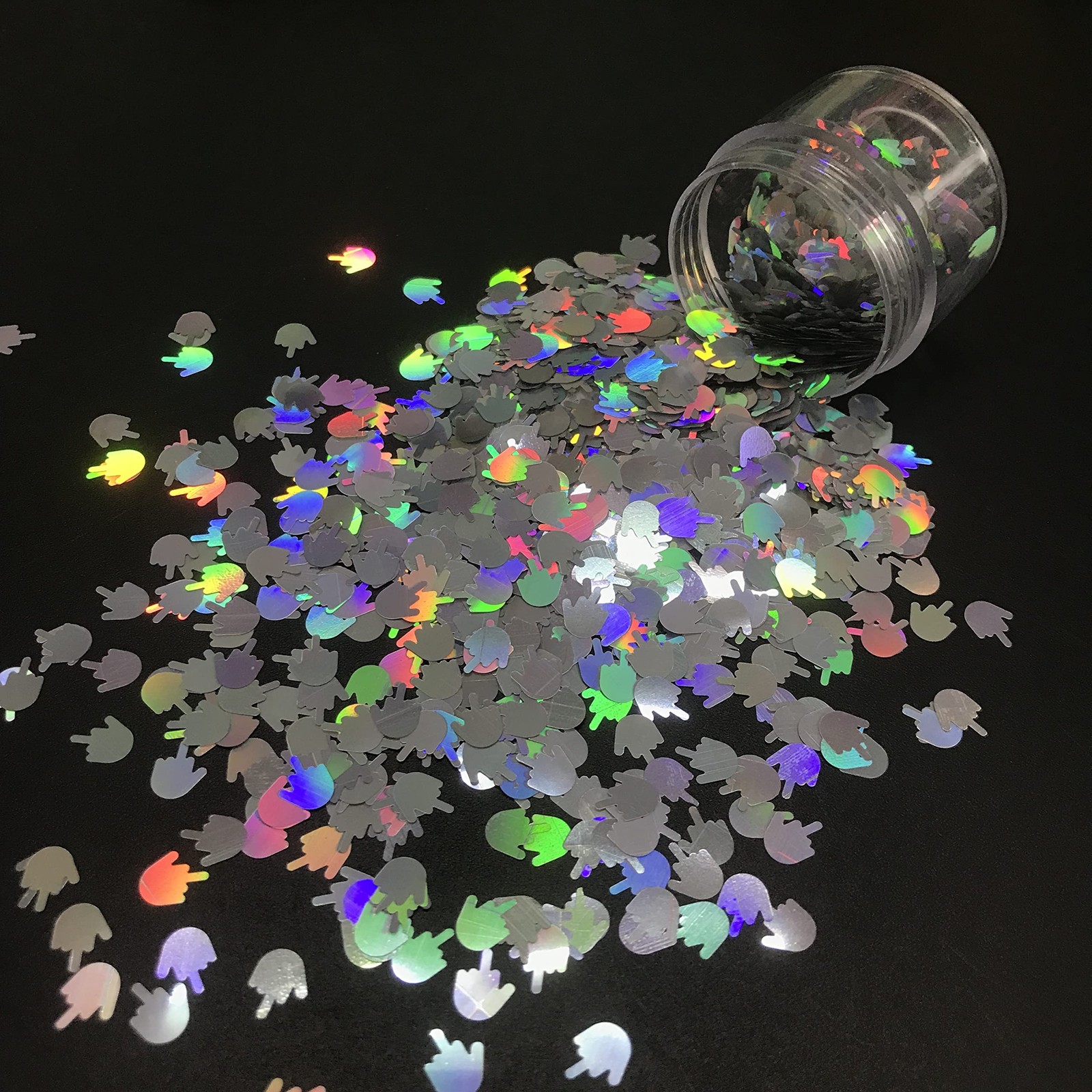 10 Grams/Pack – Sliver Middle Finger Gestures Glitter – Festival Rave Beauty …