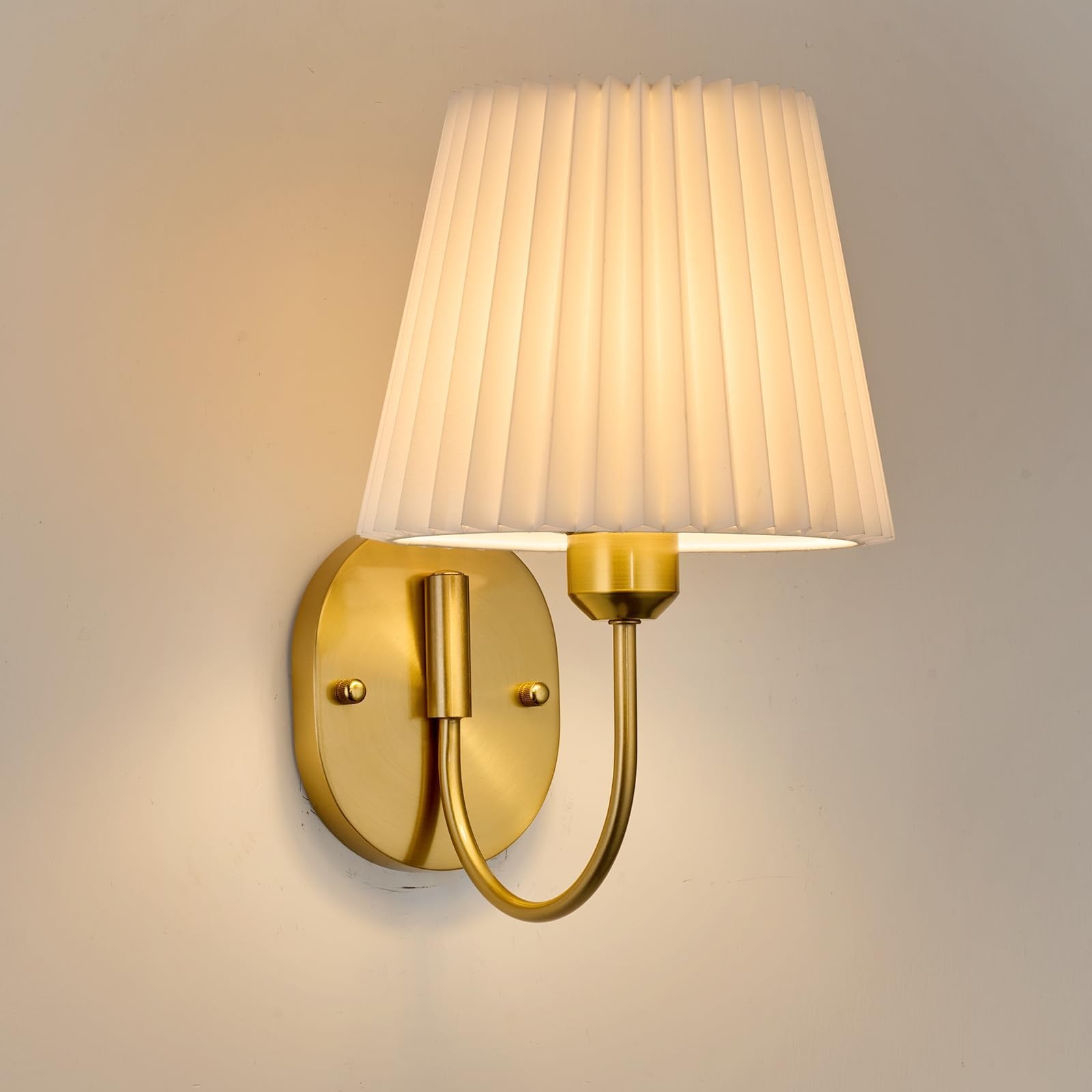 PASSICA DECOR Hardwired Gold Wall Sconce Set of 2 Vintage Wall Light for Bedr…