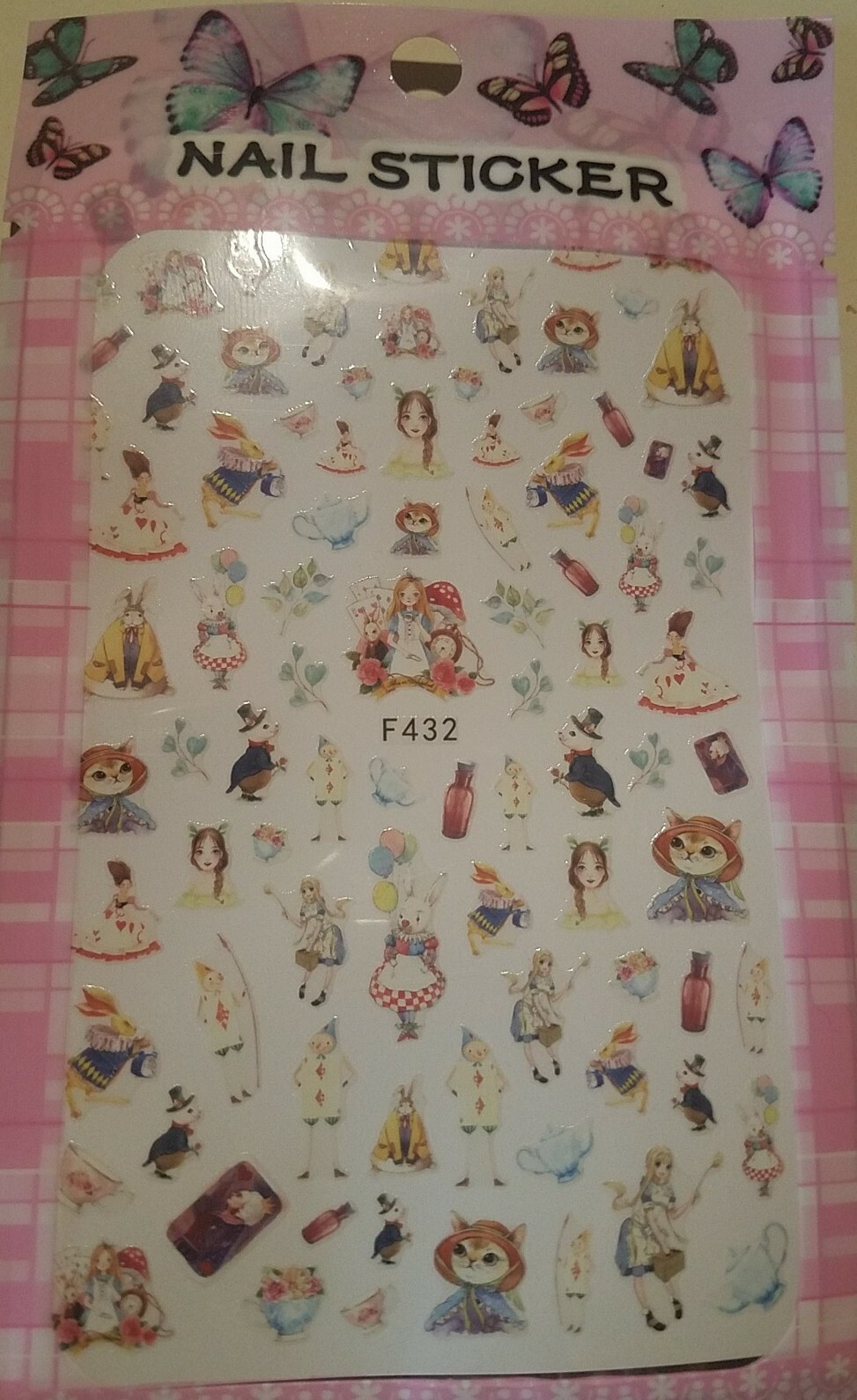 Alice in wonderland nail art stickers