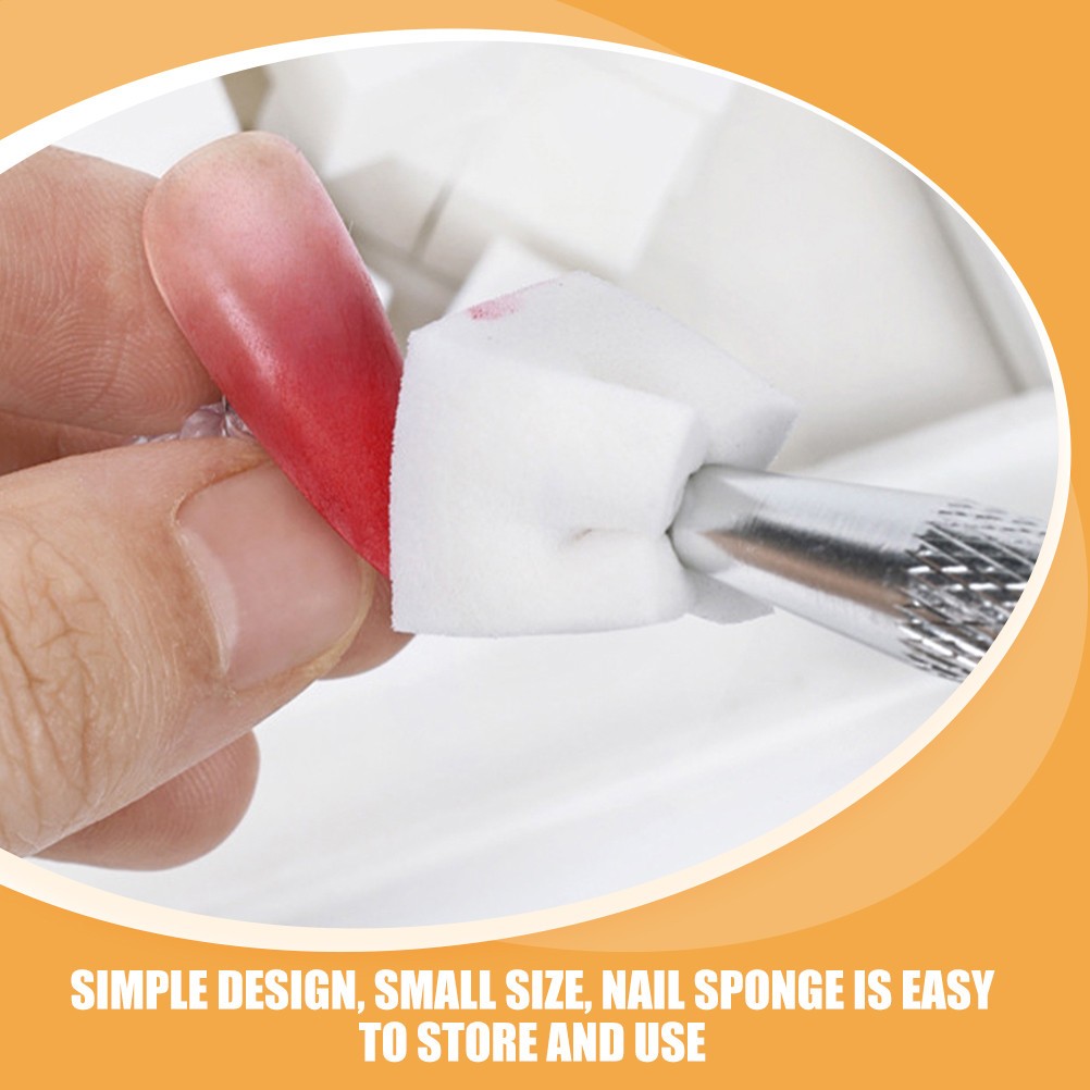 1 Set Reusable Nail Sponges for Manicure with Stainless Steel Grabber Tool