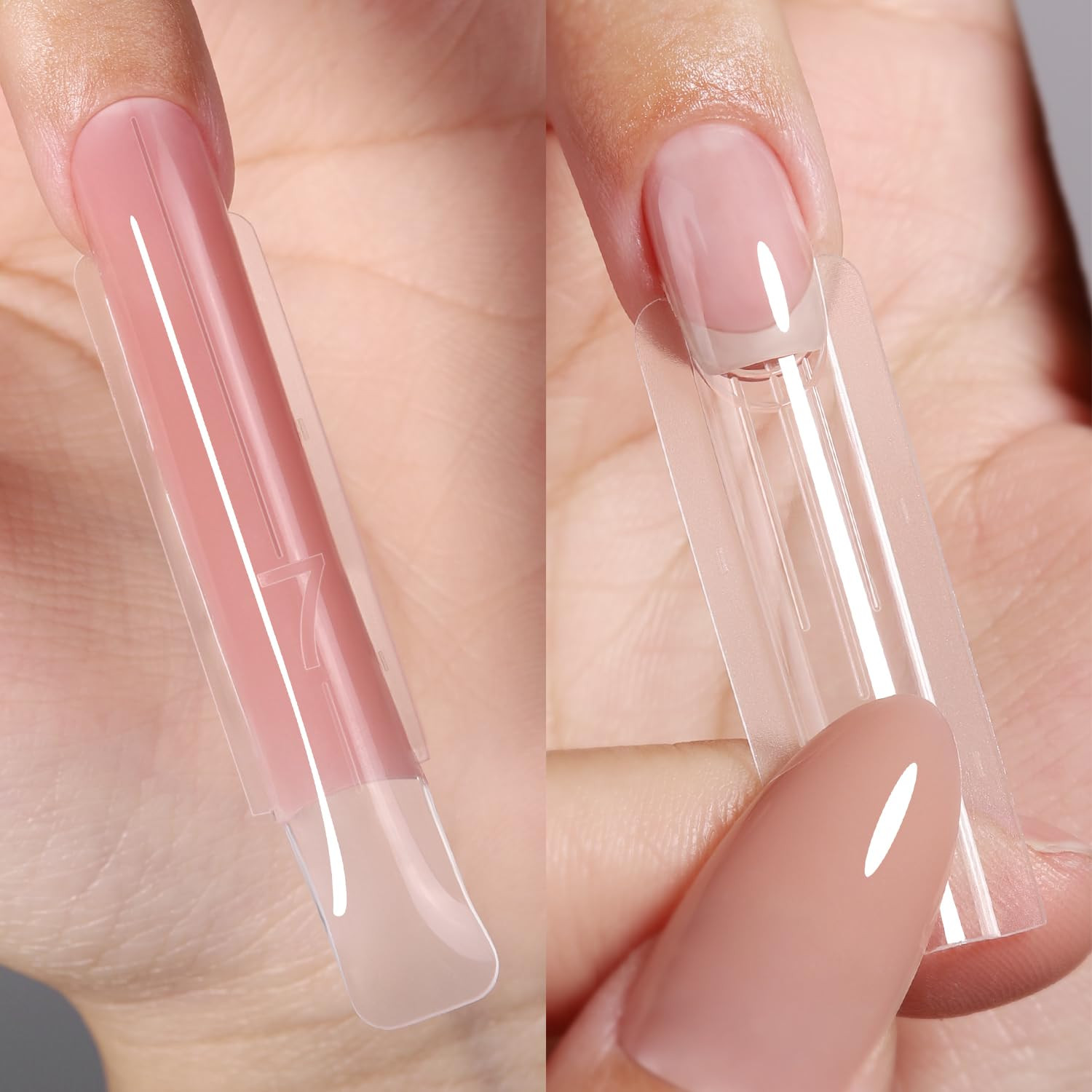 Original Sandwich Nails Dual Forms – 240Pcs Long Coffin Nail Mold for Quick Nail