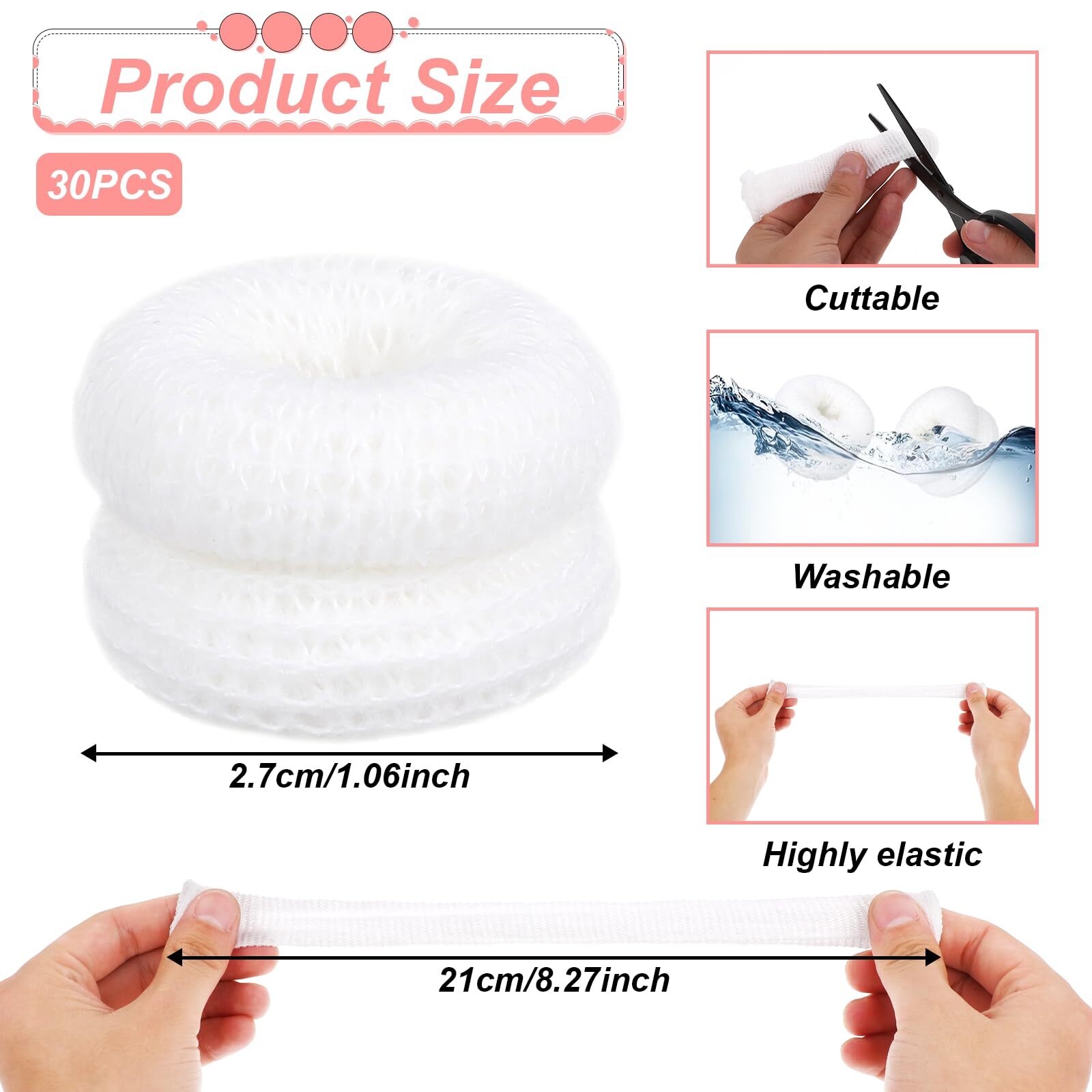 30 Pcs Bobs Thumb Bandage Finger Bandage Tubular Cotton Finger Cots for Kitchen