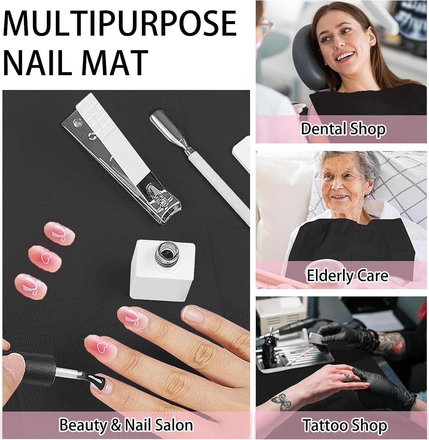 50PCS Disposable Nail Mats, Foldable Nail Paper Towels, 13″x18″ Table Acrylic Na