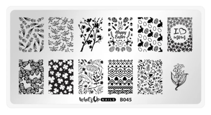 What’s Up Nail Stamping Plate B045 – Sprung on Spring