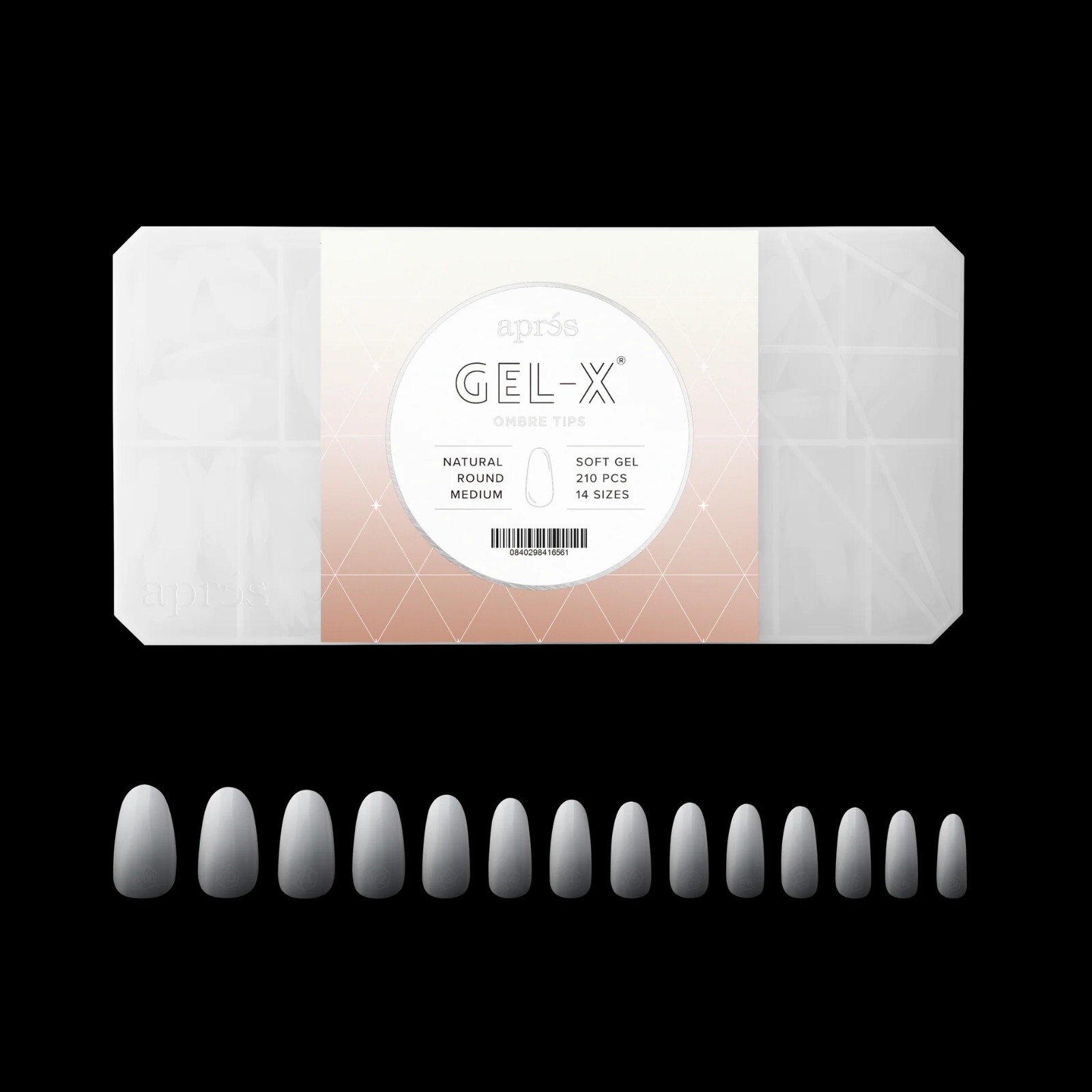 Apres Gel-X Ombre Natural Round Medium (Box of 210 Tips)
