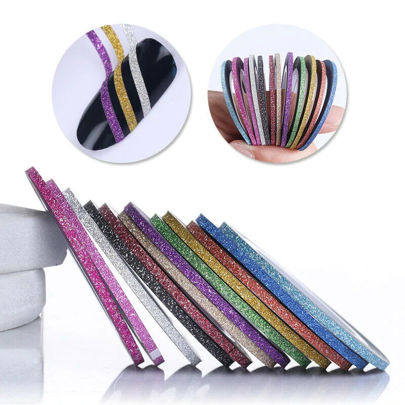 Winstonia 21 Pcs Nail Art Striping Tape Lines Tip Decorations Matte Glittery DIY