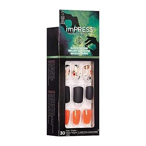 imPRESS Halloween Glow In Dark Press-On Nails HAUNTED Pumpkins Ghosts Witches