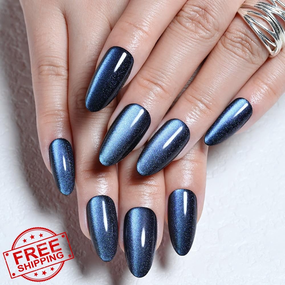 evpct Chameleon Teal Almond Press on Nails 30ct