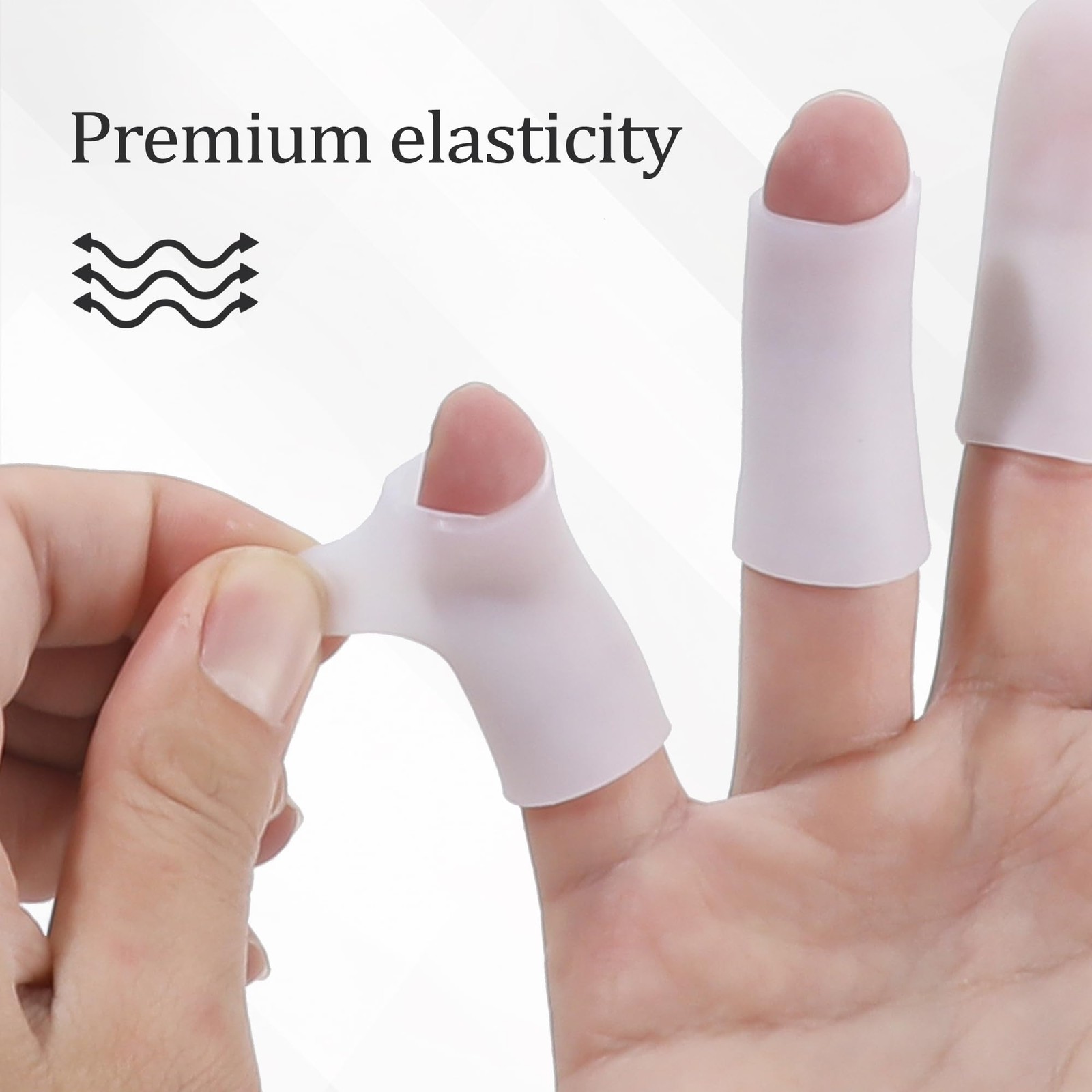 20 PCS Gel Silicone Finger Cots Protectors Sleeves Thumb Support Eczema Care