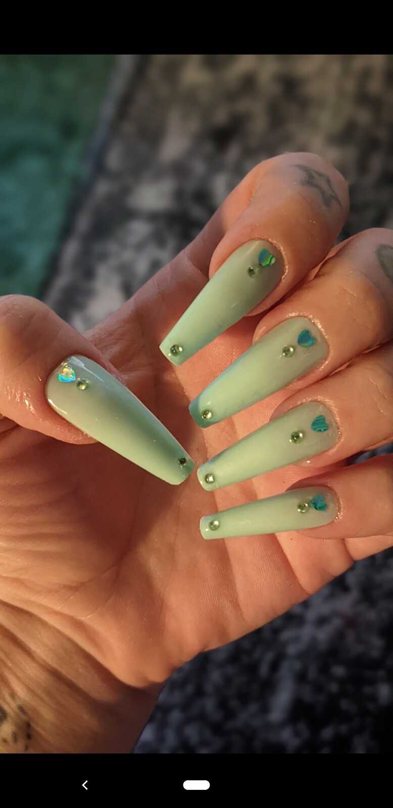 Handmade Press on nails love blues. Msg with size xs/s/m/l or custom 