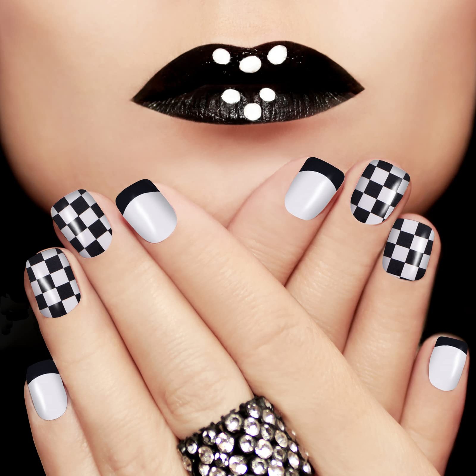 12 Sheets Plaid Nail Wraps Full Stickers Nail Polish Strips, French DIY Self-…