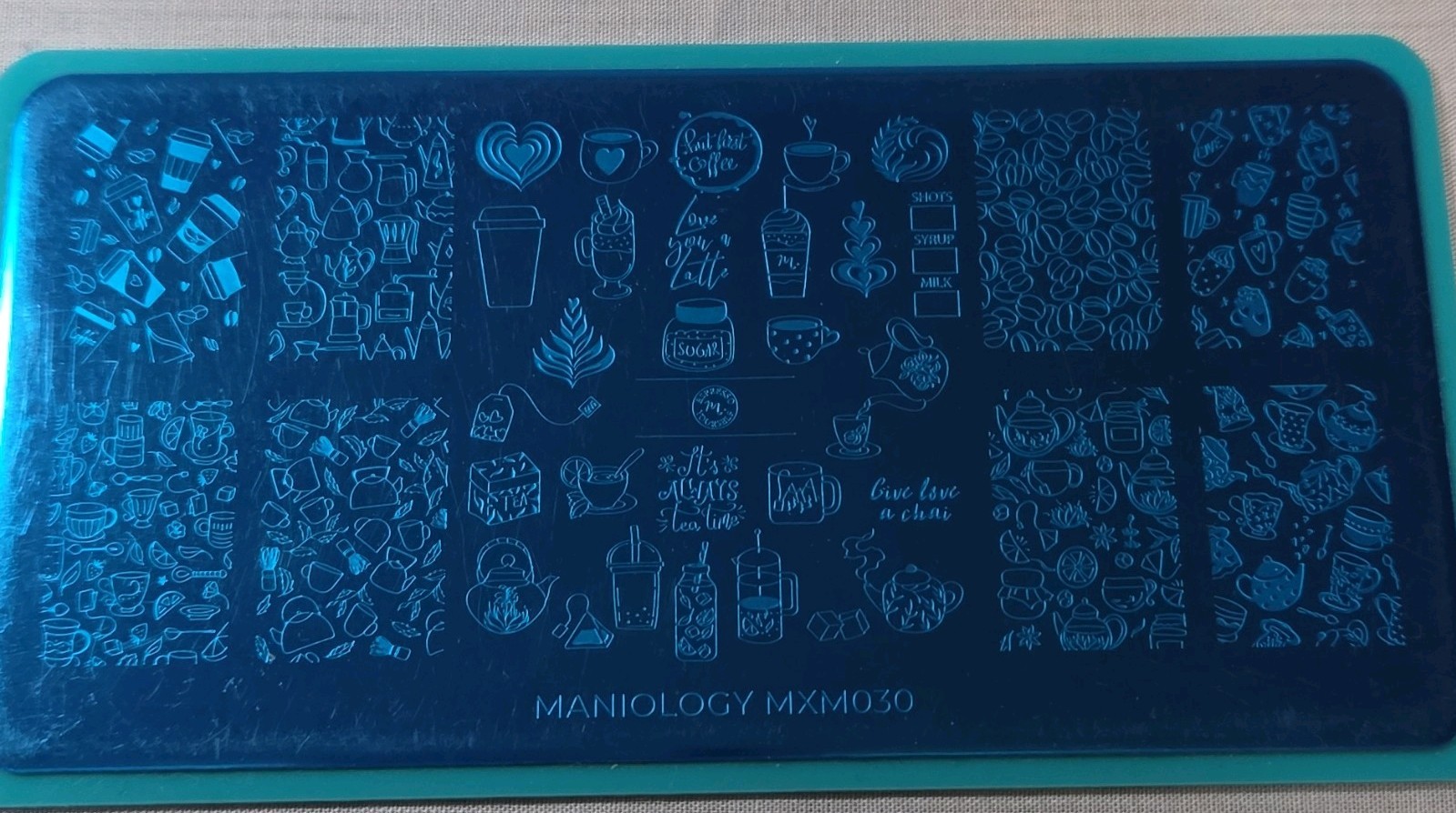 Maniology MXM029 MXM030 Coffee Tea Corner Cafe Pastry Party Nail Stamping Plates