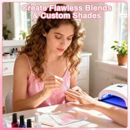 Acrylic Nail Art Palette – Transparent Gel Polish – 1 Count (Pack of 1)