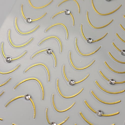 French Golden Line Nail Art Stickers – 4PCS Bronzing Mirror Gold Line Style9