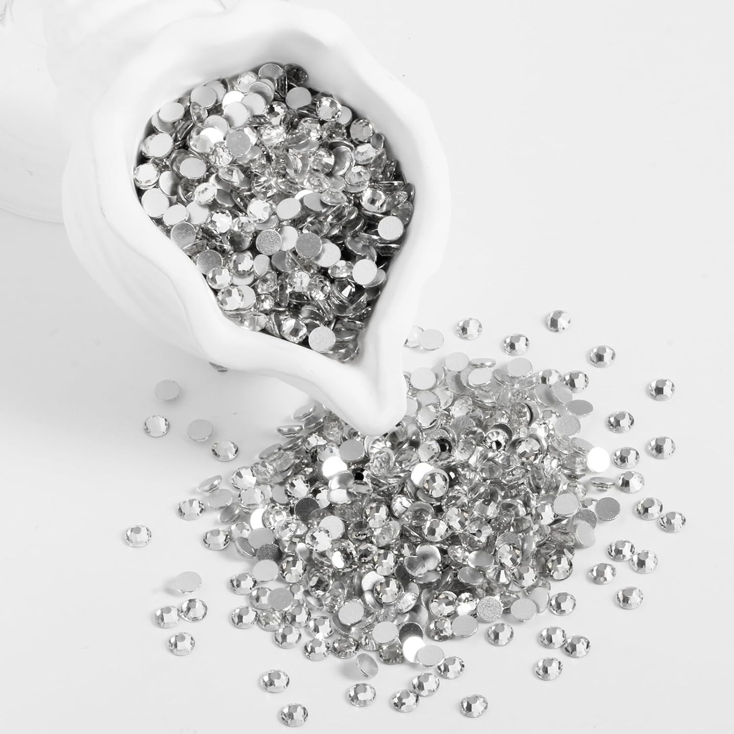 2000PCS SS20 Flatback Rhinestones | 12-Facet Diamond-Cut Glass Gems for Nail Art
