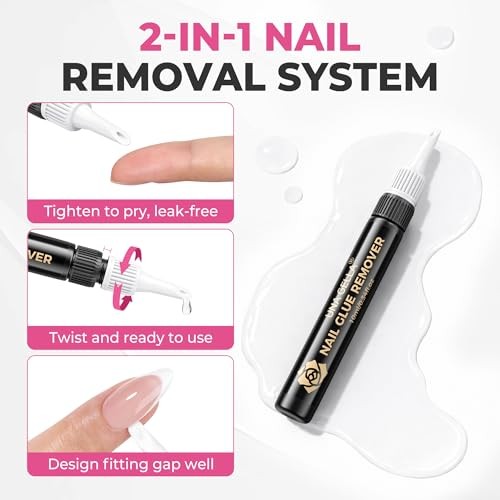 15ml Quick Drying Semi Solid Nail Glue Gel with 10ml Remover for Press On