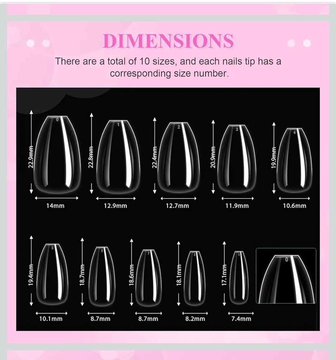 SAVILAND Nail Kit 500 Pcs Nail Tips Pre-Shaped Clear Short Damaged Box
