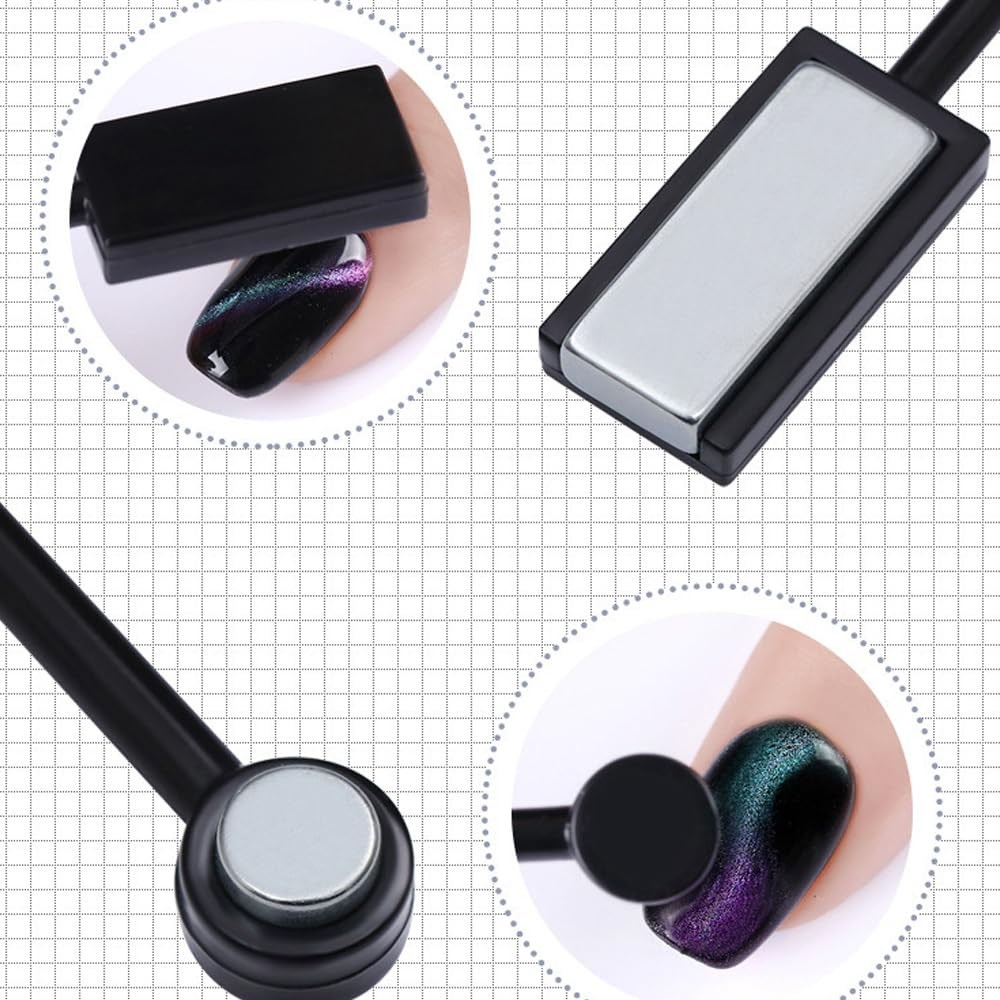 2Pcs Black Double-head Magnet Stick Magic Magnet Stick for 3D Magnetic Cat Ey…