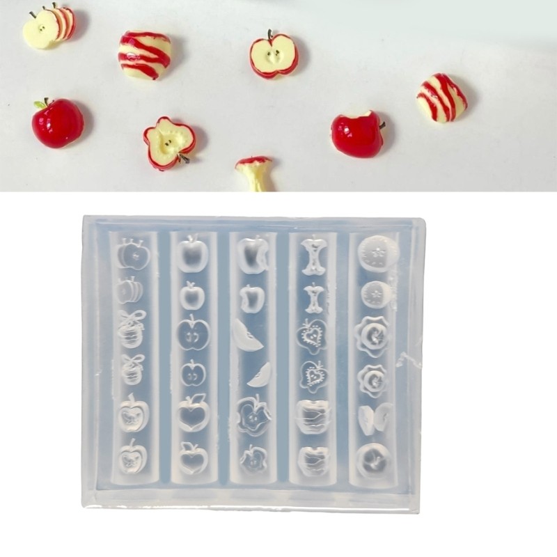 Flexible Fruit Shaped Nail Art Mould Reusable Silicone Tool for Enthusiasts