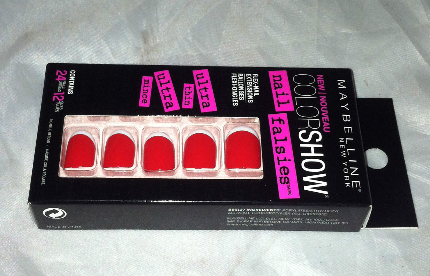 Maybelline Color Show Nail Falsies Flex-Nail Extensions * 80 KEEP IT RED * New