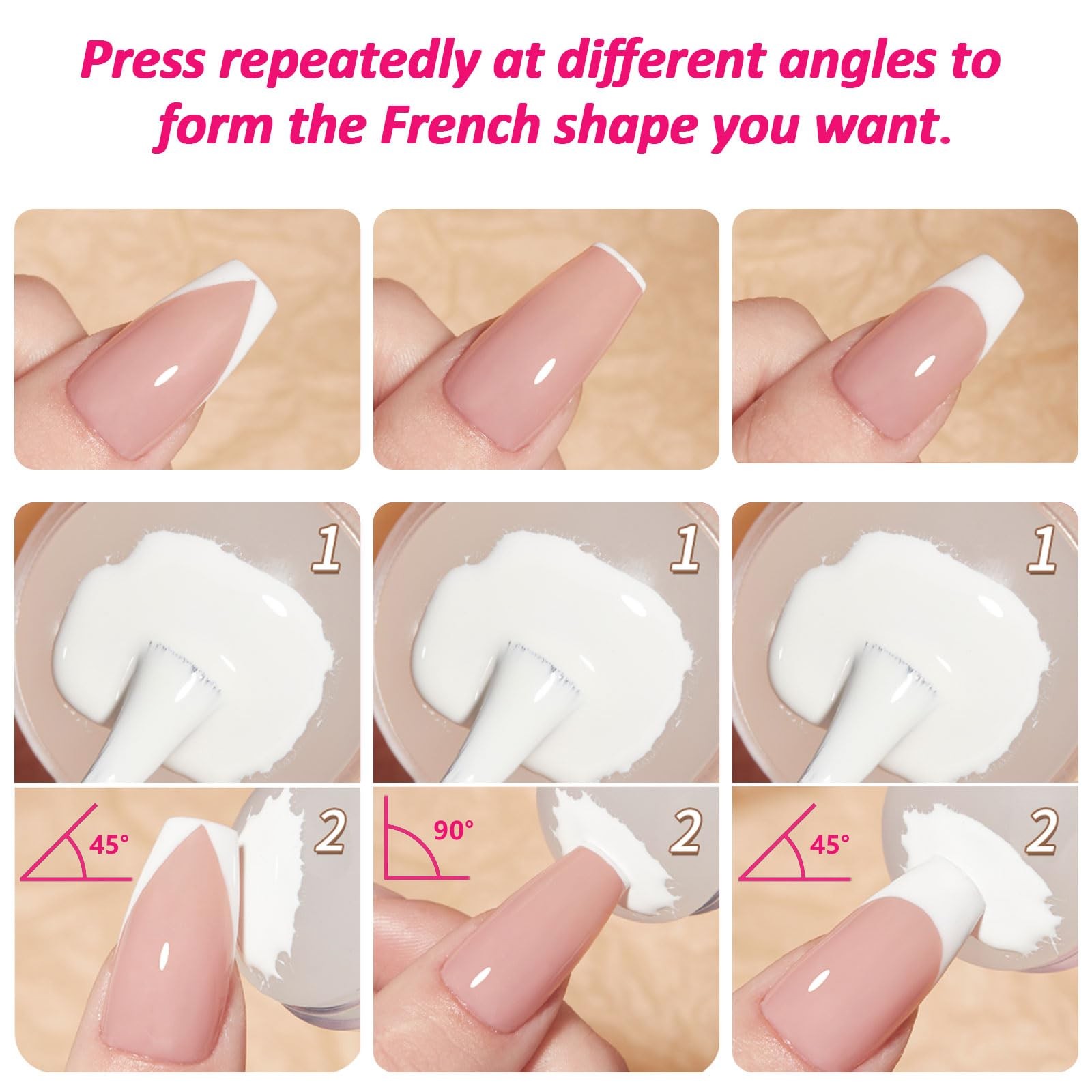 French Tip Stamp – 4Pcs Clear Silicone Stamps With 4Pcs Scrapers for Manicure…