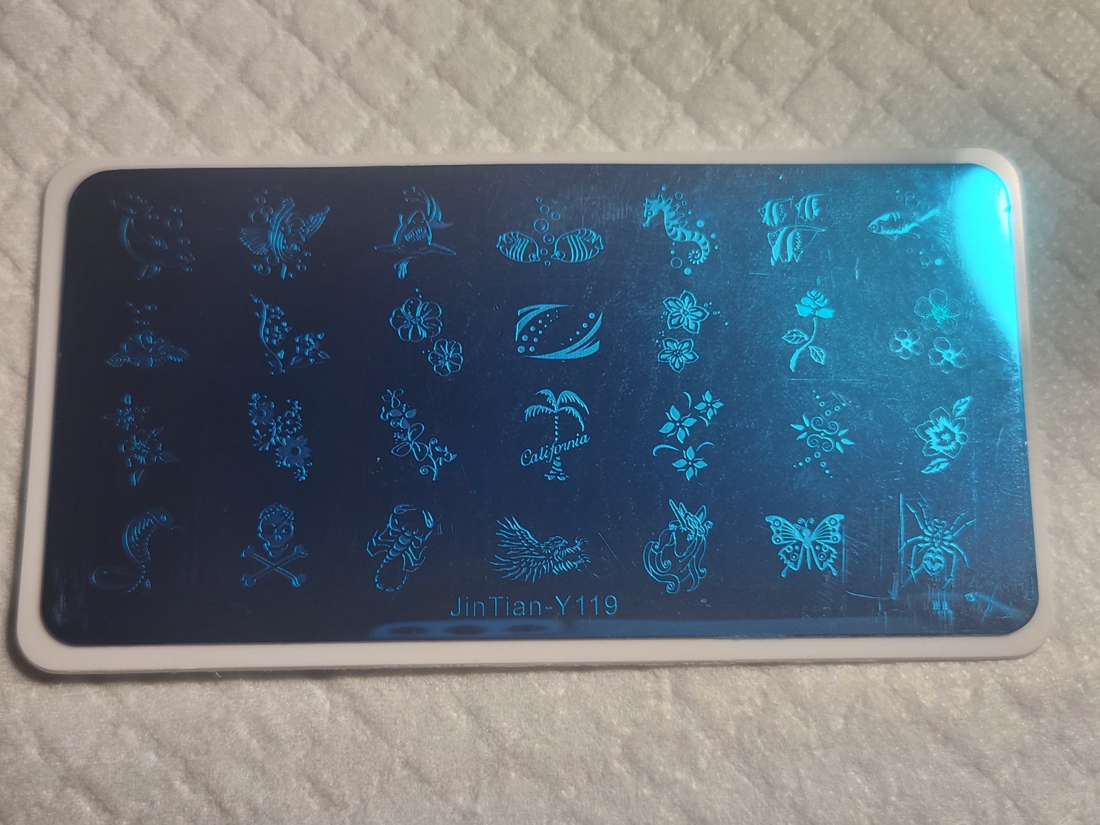 Nail Stamping Plate -JinTian Y-119 – Ocean, Flowers – New