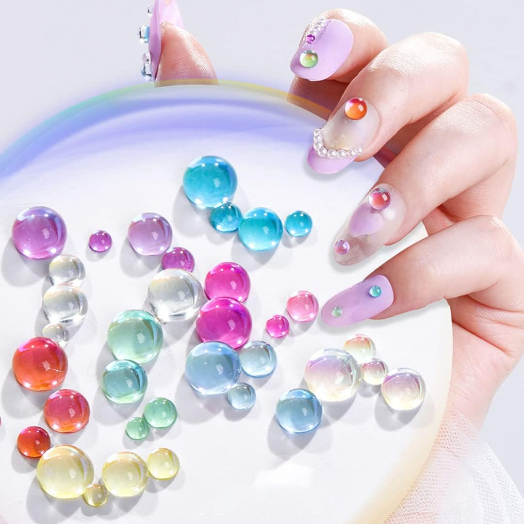 Mermaid Rhinestone Mat Candy Caramel Stone Mix Beaded Nail Art Beads Blend Size