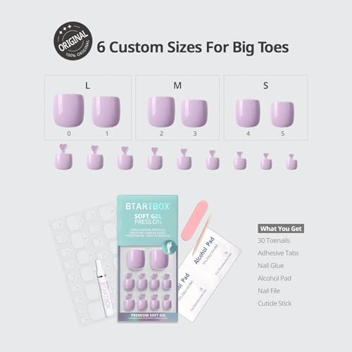 Press On Toenails – First Step, Easy-to-Apply Pastel Light A7-First Step